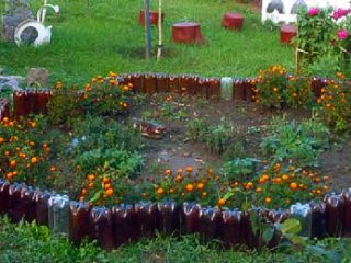 How to make a garden bed from plastic bottles