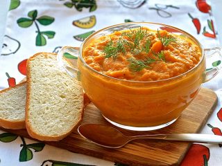 Squash caviar with carrots