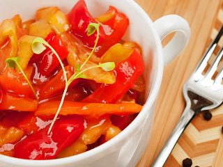 Bell pepper lecho with tomatoes