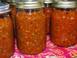 Adjika with apples and carrots