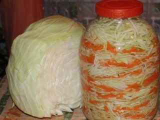 Kyslá kapusta v 3-litrovej nádobe