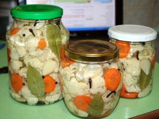 Pickling cauliflower for the winter without sterilization