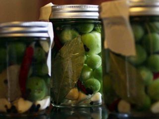 Jednoduchý recept na malé zelené nakladané paradajky