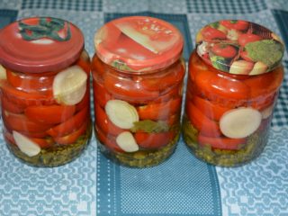 Recipes for tomatoes slices for the winter