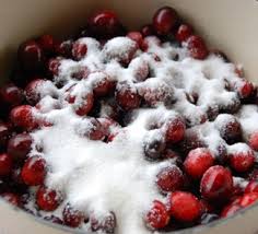 Lingonberry المهروسة مع السكر