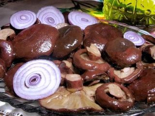 Salted black milk mushrooms: hot pickling recipes