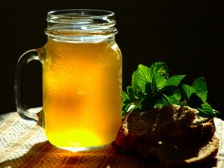 Kvass from birch sap with raisins