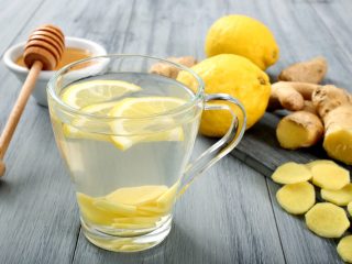 Water with lemon and ginger