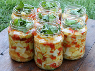Preparing zucchini, cucumbers and tomatoes for the winter: recipes for canning salads